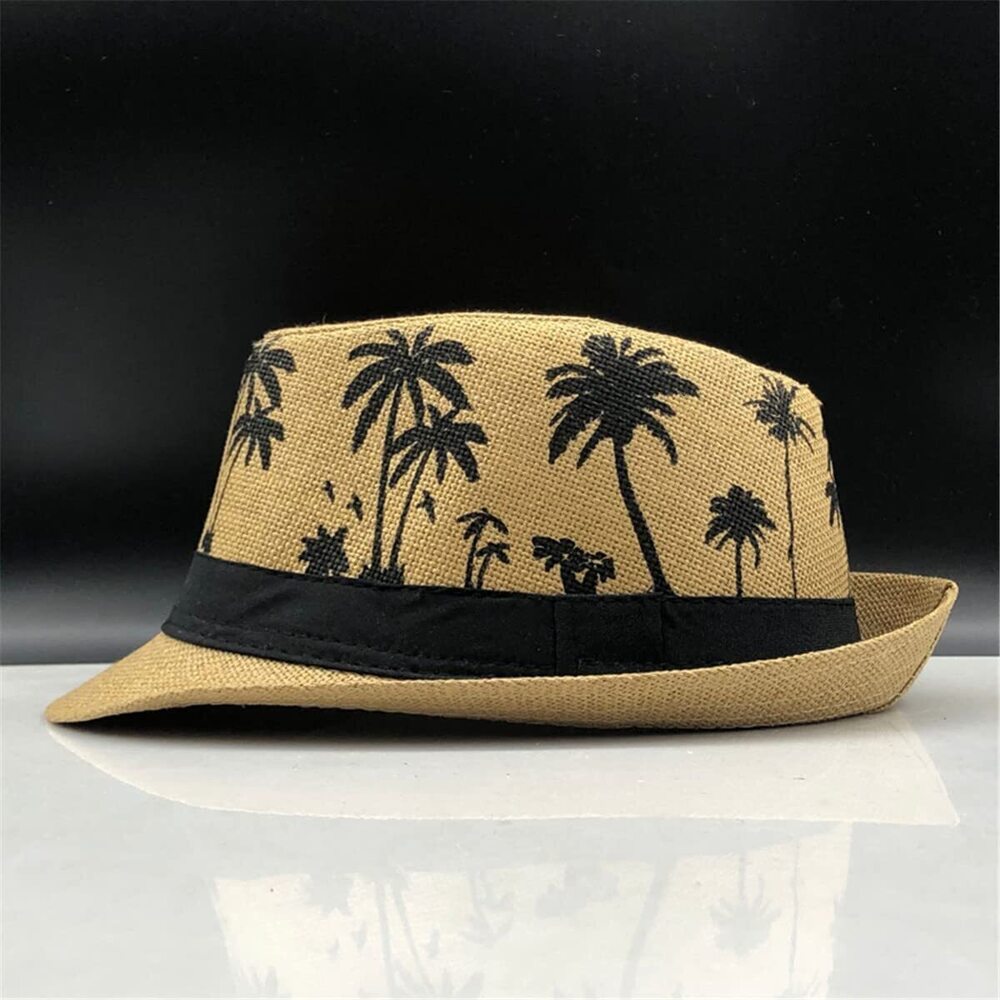 1404 Unisex Panama Straw Hats Short Brim Fedora Straw Hat Trilby Hat Palm - Picture 4 of 5